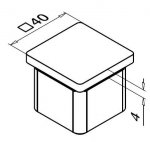 Handlauf-Endstück 40 x 40 mm – geradeförmig